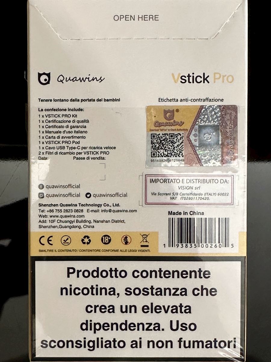 Confezione Vstick Pro (retro)