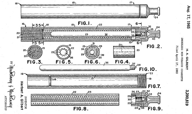 schema originale del brevetto sigaretta elettronica